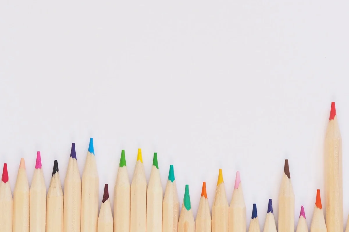 Pencils and design tools on a desk